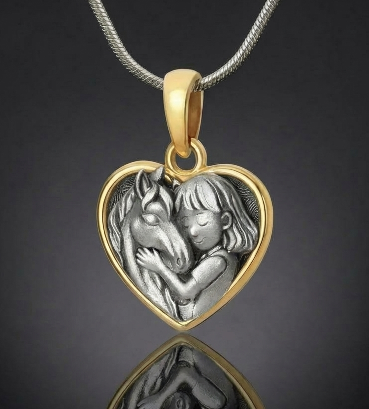 Кулон Близкие Друзья( девочка и лошадь)