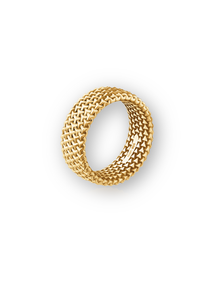 Кольцо "Бесконечность" (широкое, S), золоченое