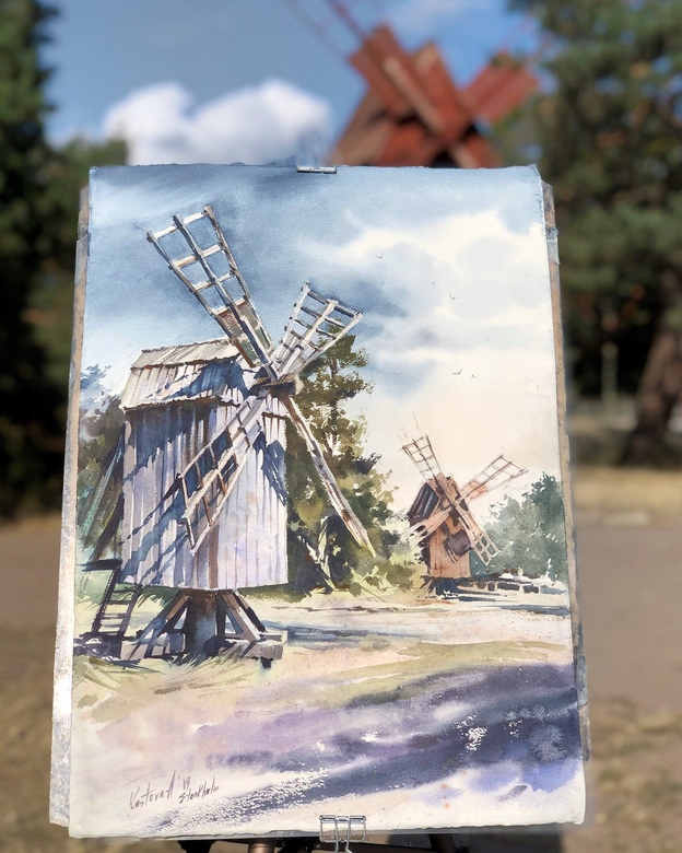 Painting “Windmills  ”