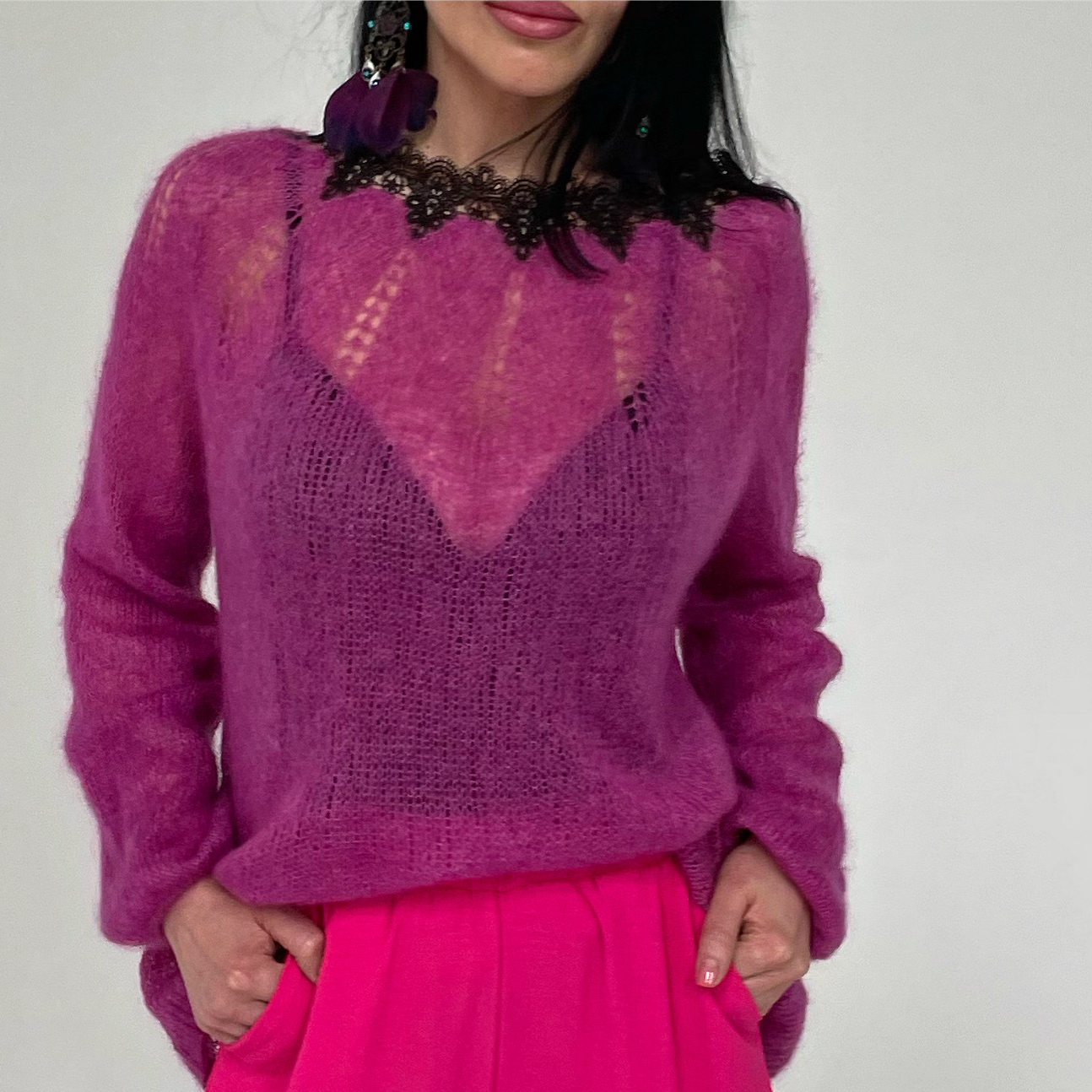 Туника с кружевом