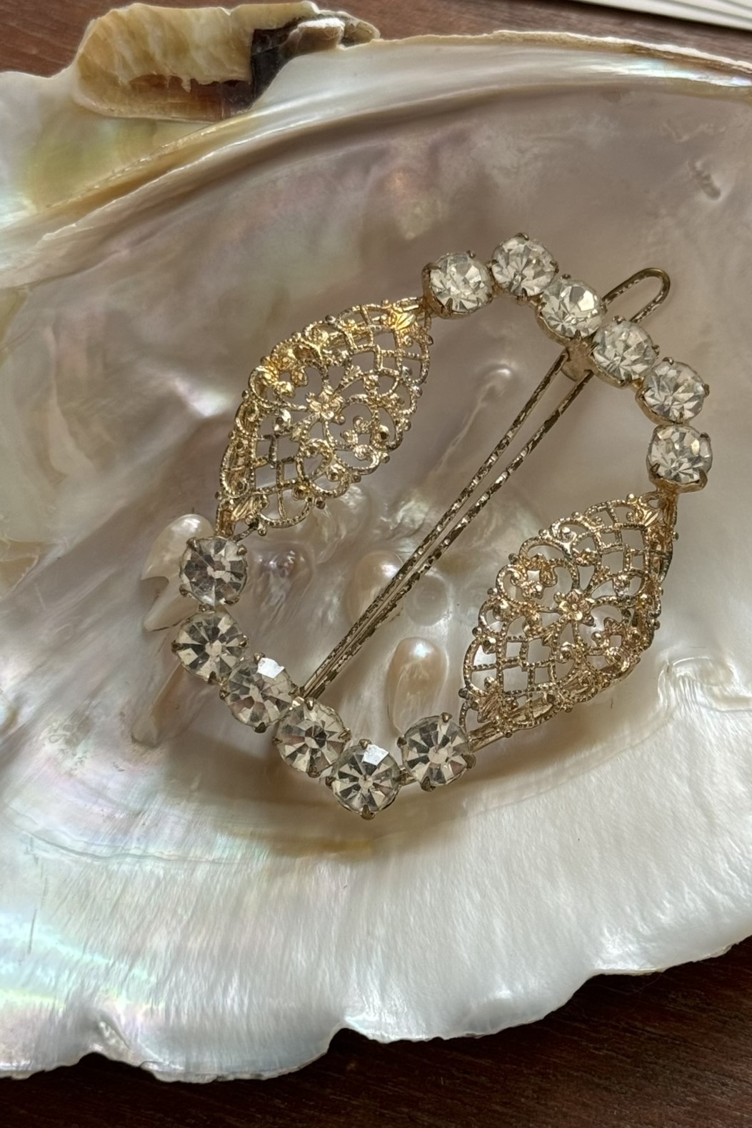 Винтажная заколка скань