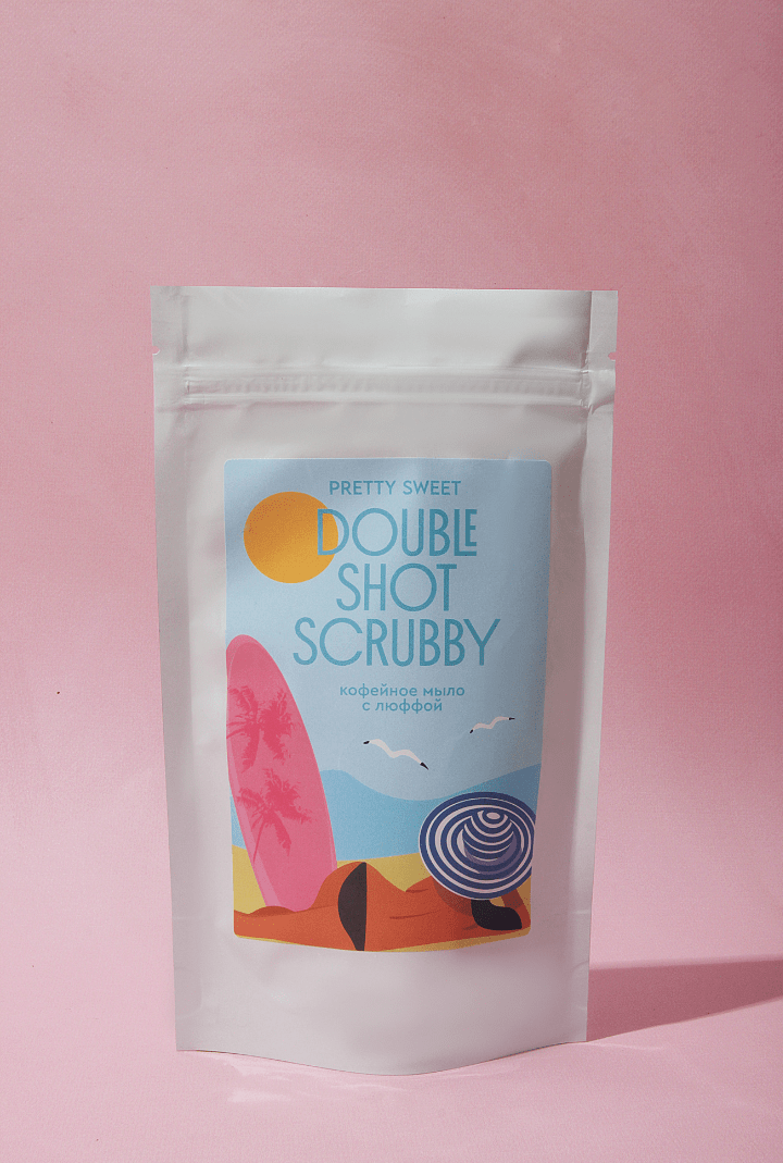 Кофейное мыло с люффой DOUBLE SHOT SCRUBBY для антицеллюлитного массажа
