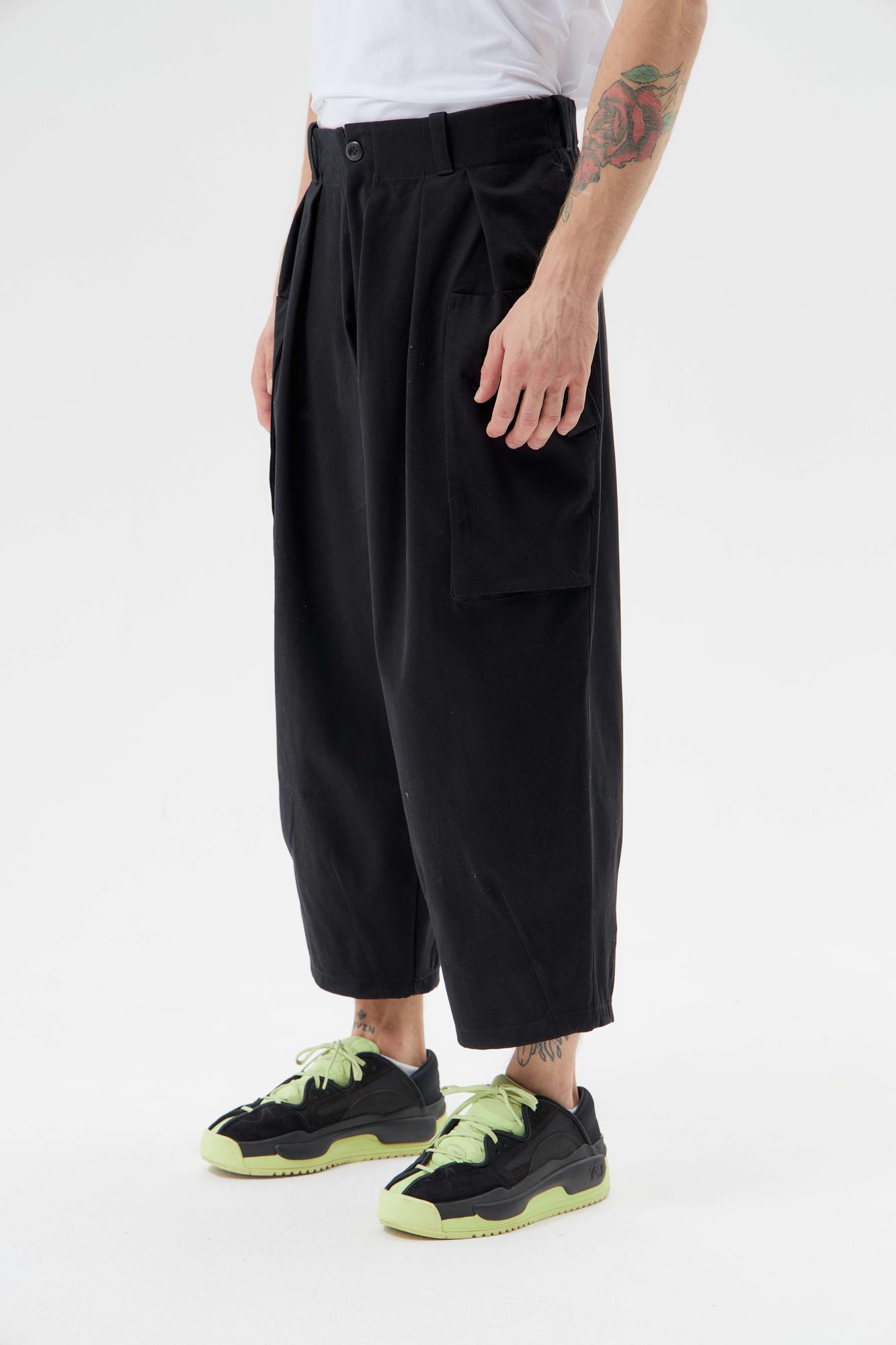 Брюки широкие из твила