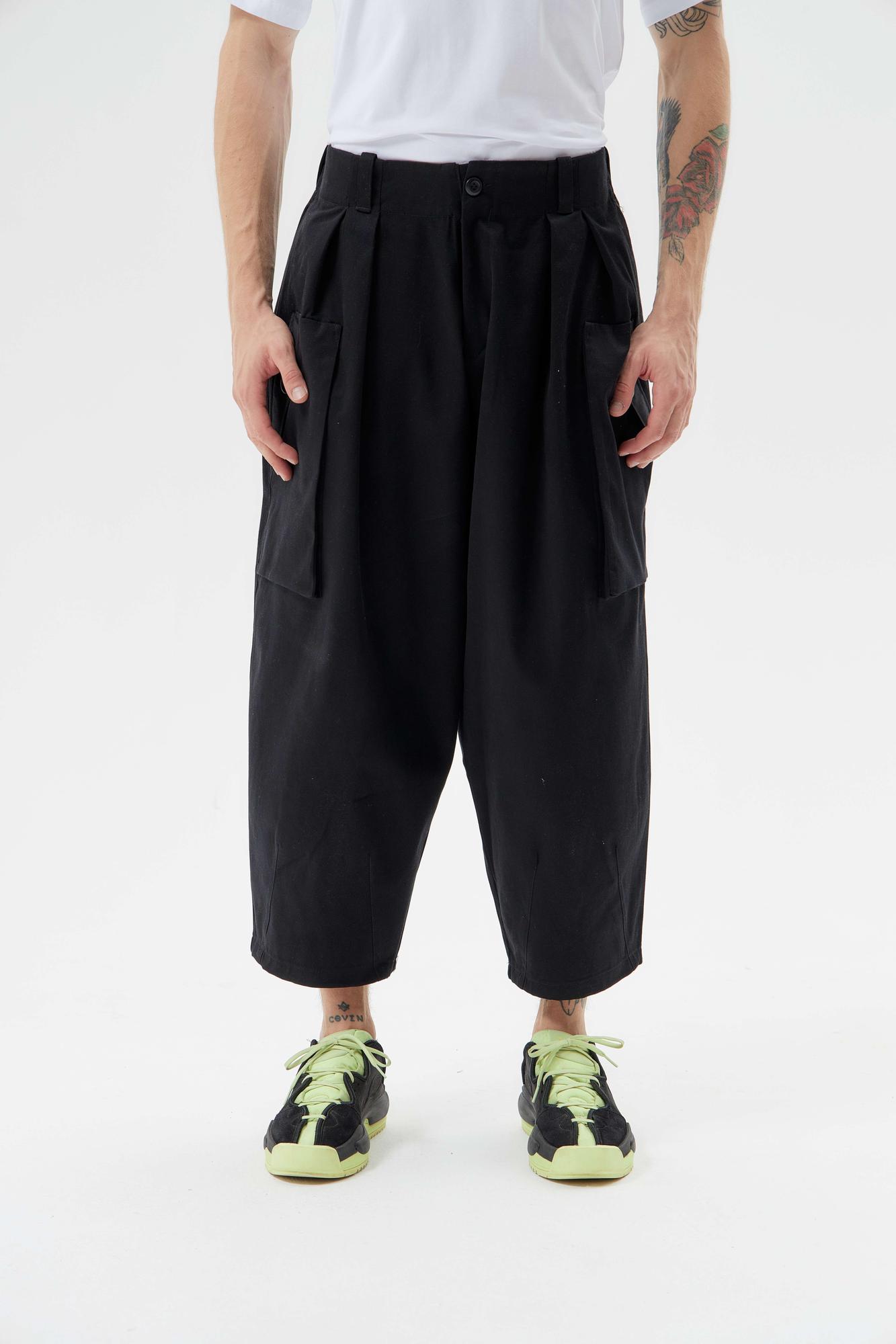 Брюки широкие из твила