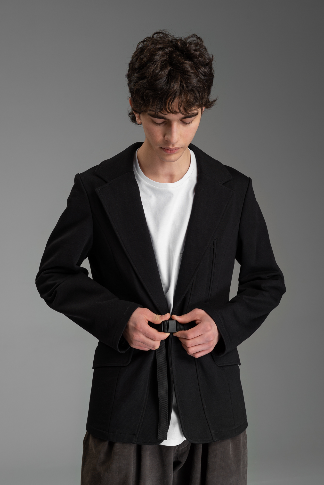 Пиджак трикотажный с фастексом