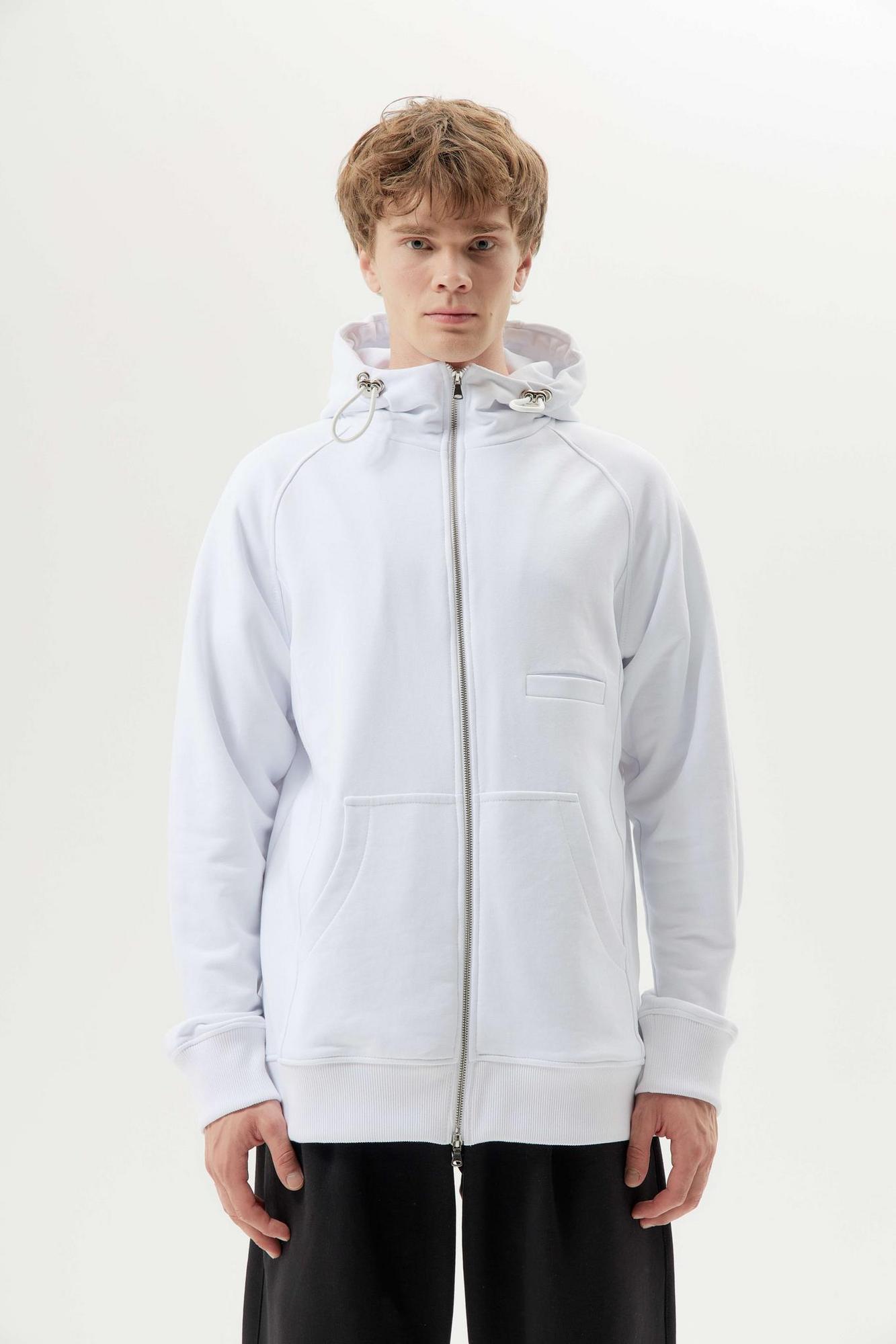 Толстовка на молнии белая