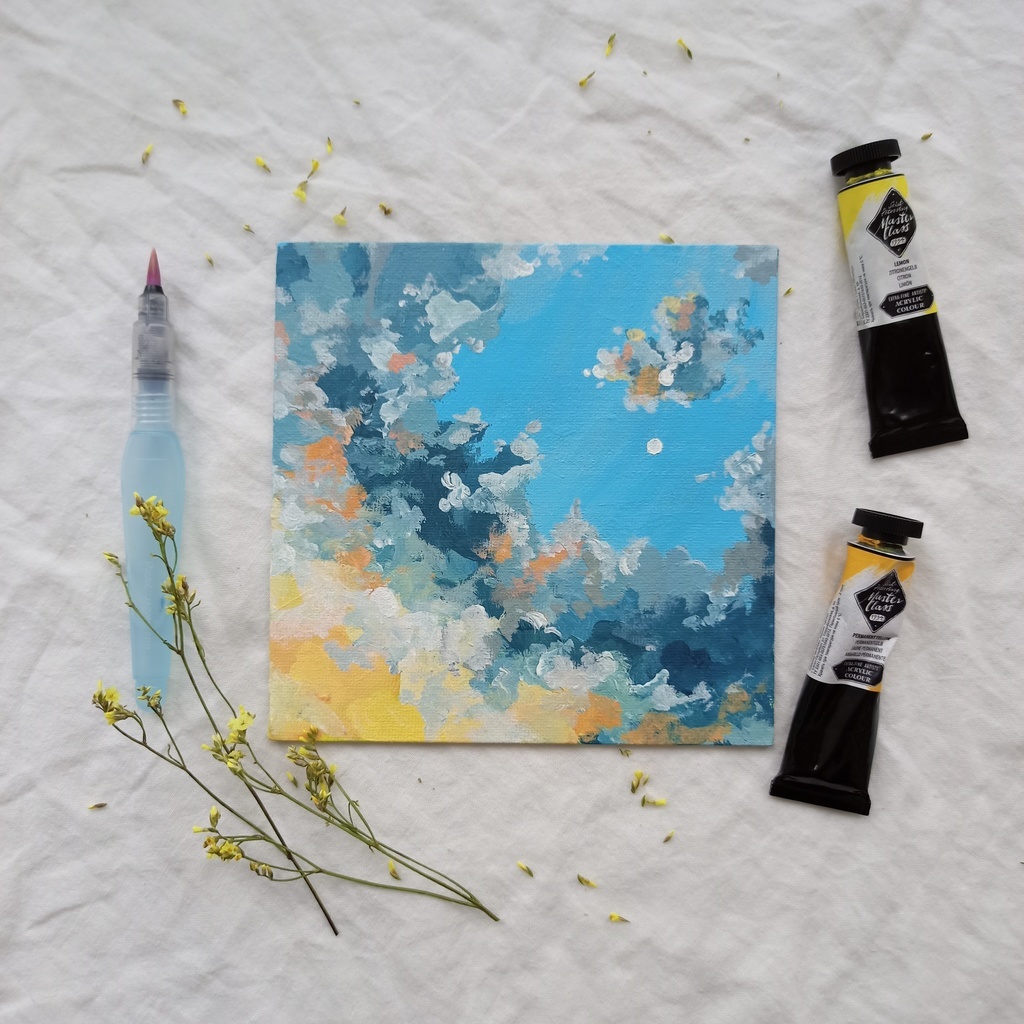 Картина на холсте акрилом пейзаж небо