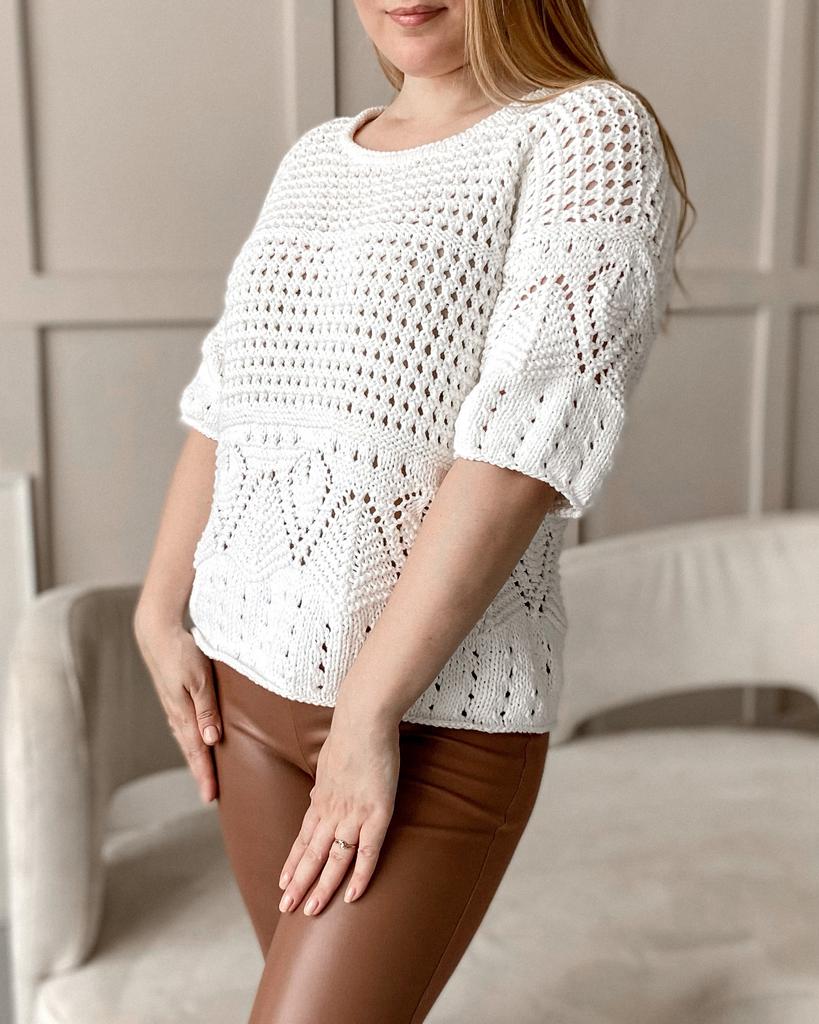 Мастер-класс спицами Футболка "Summer"