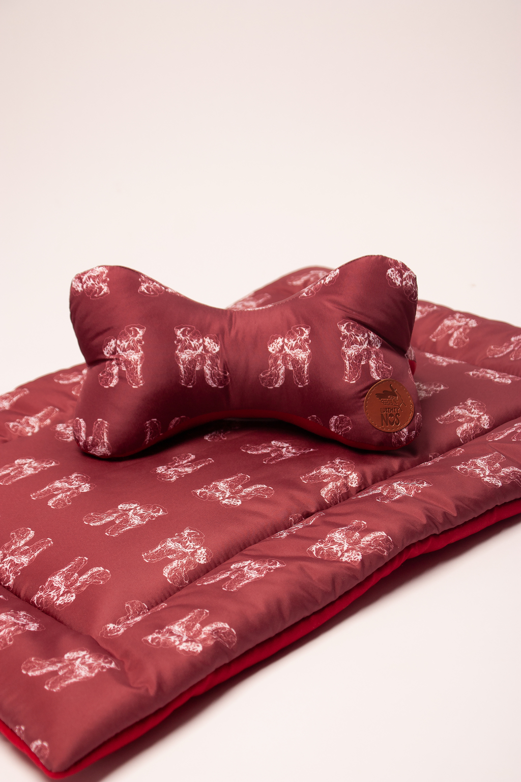 Комплект подушка+матрас, бордовый