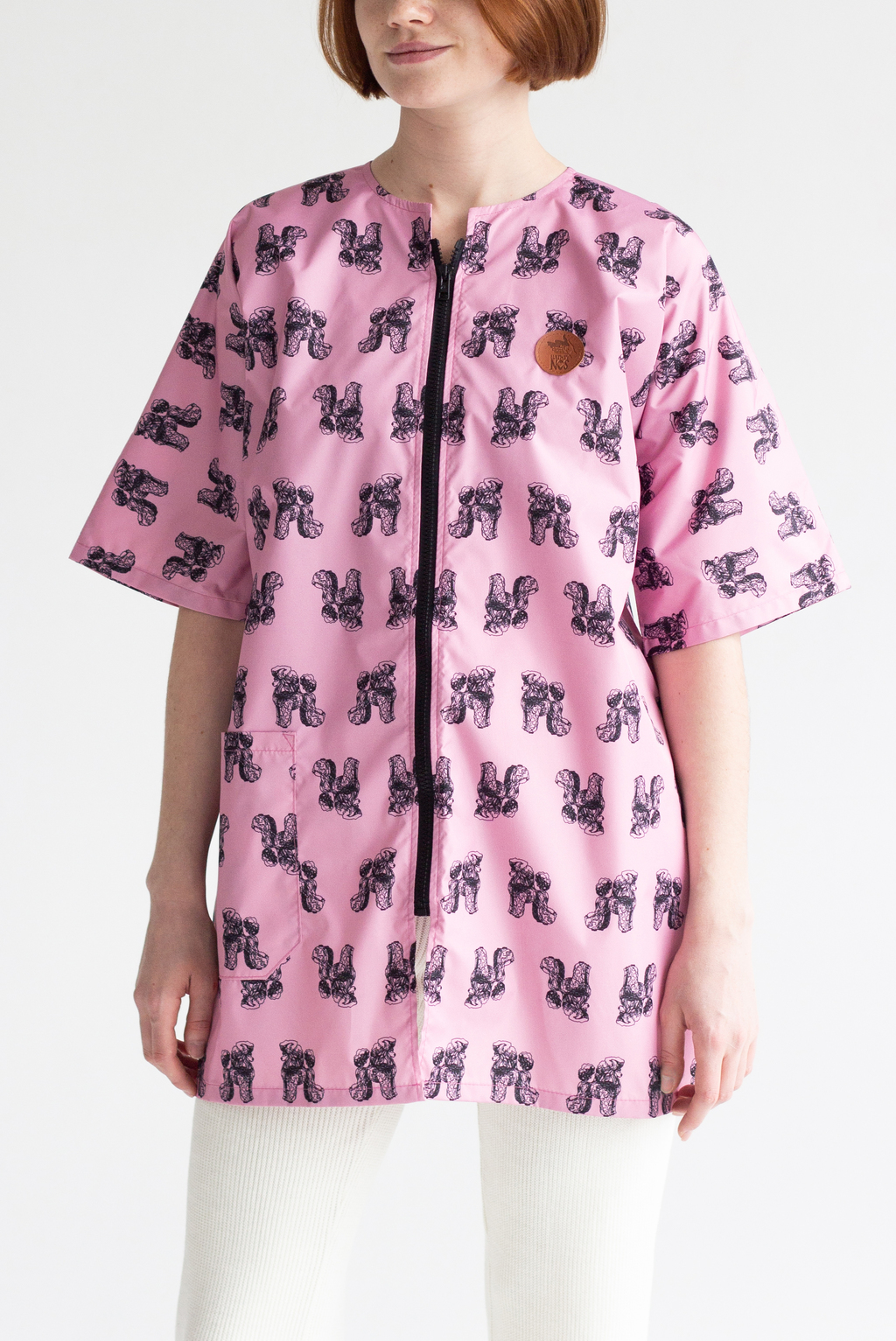 Блуза для грумера "Пудель", розовая