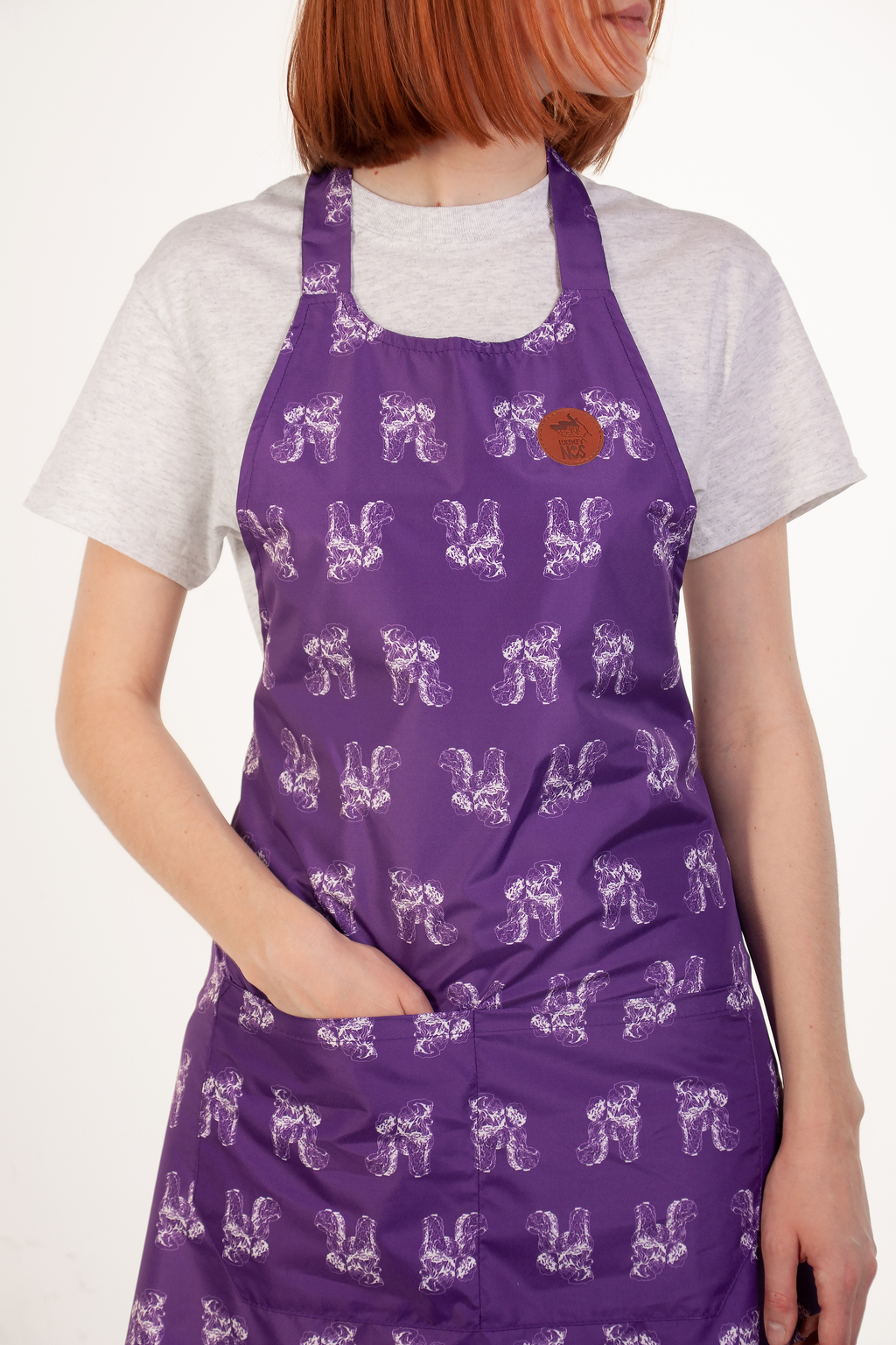 Фартук для грумера "Пудель", фиолетовый