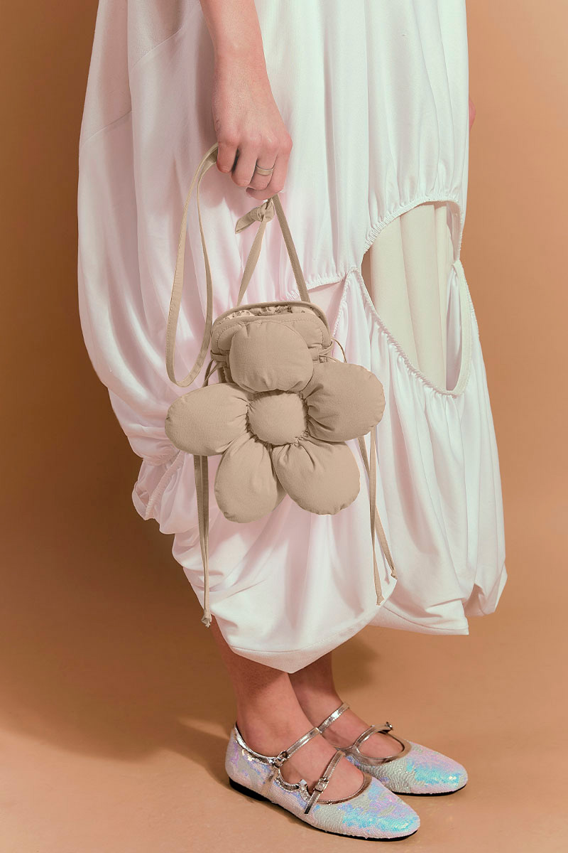 Сумка для телефона из бежевого хлопка