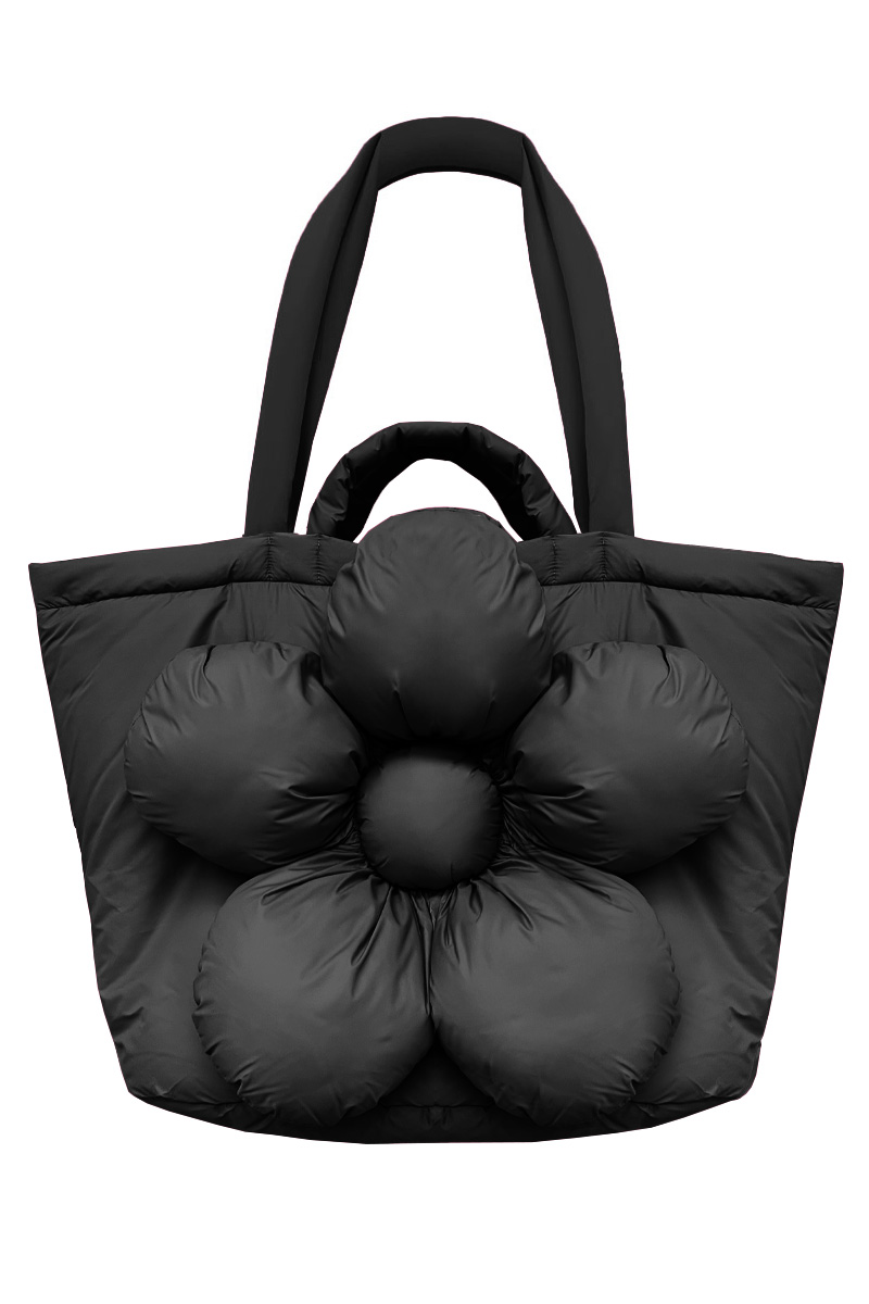 Сумка c цветком Гигант из чёрной плащёвой ткани