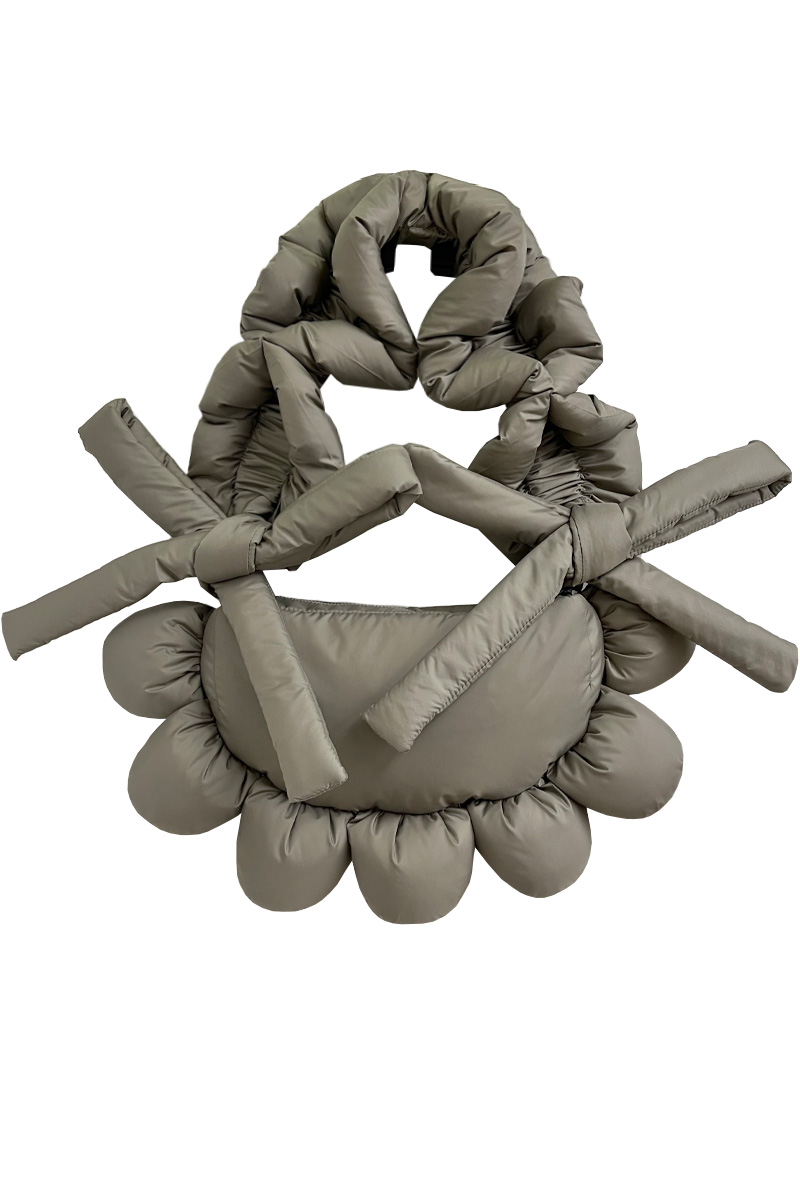 Сумка-цветок из плащёвой ткани "шалфей"