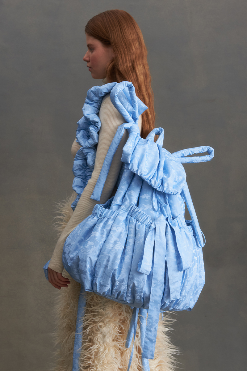 Рюкзак из плащёвой ткани "голубой мрамор"