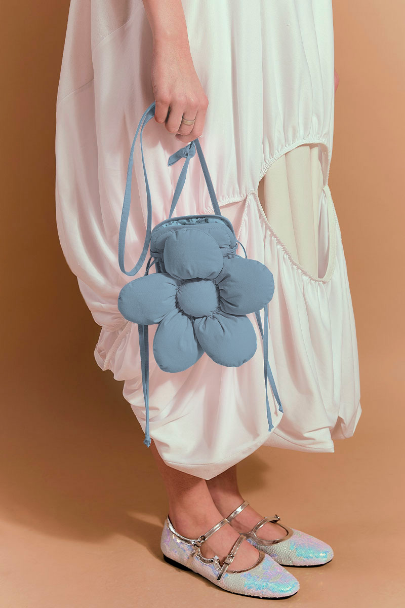 Сумка для телефона из грязно-голубого хлопка