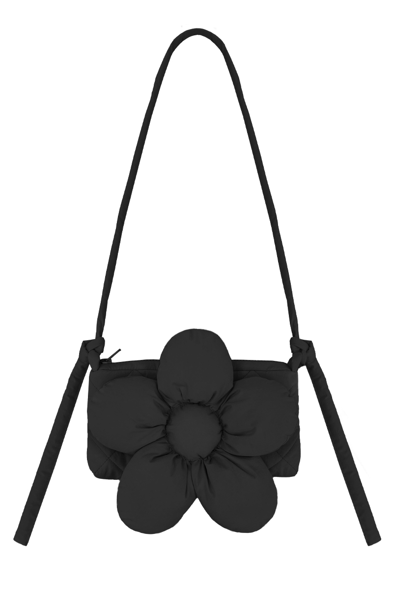 Сумка-багет из чёрного хлопка