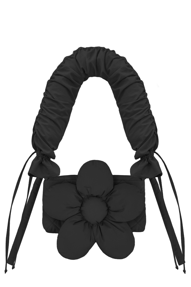 Сумка-багет с ручкой из чёрного хлопка