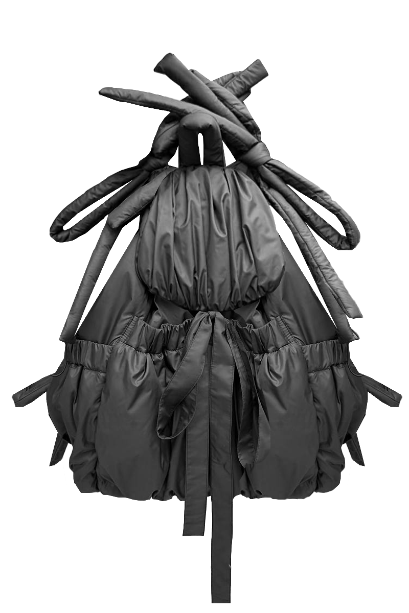 Рюкзак из чёрной плащёвой ткани