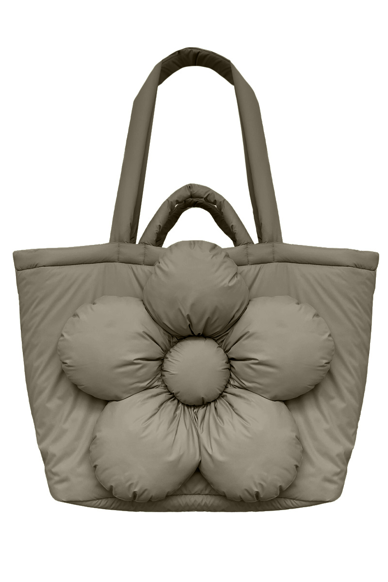 Сумка c цветком Гигант из плащёвой ткани "шалфей"