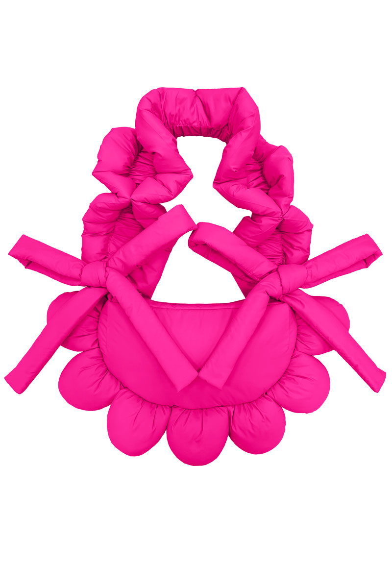 Сумка-цветок из плащёвой ткани "розовый неон"