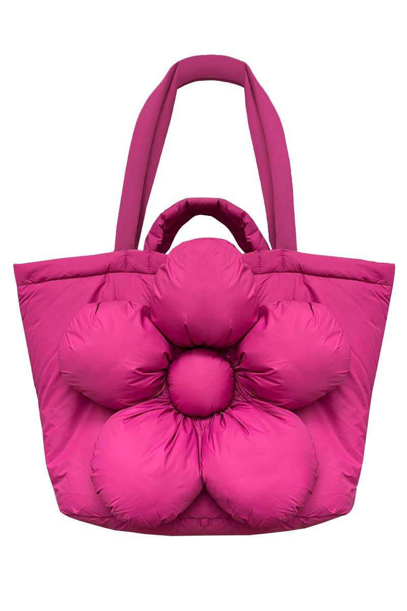 Сумка c цветком Гигант из ягодной плащёвой ткани