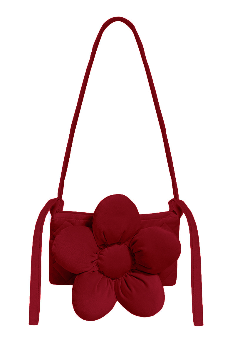 Сумка-багет из клубничного велюра