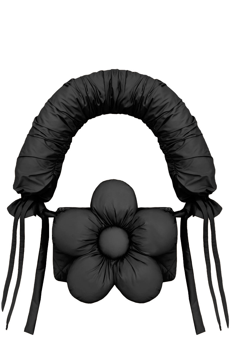 Сумка-багет с ручкой из чёрной плащёвой ткани