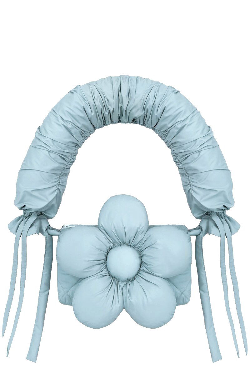 Сумка-багет с ручкой из небесной плащёвой ткани