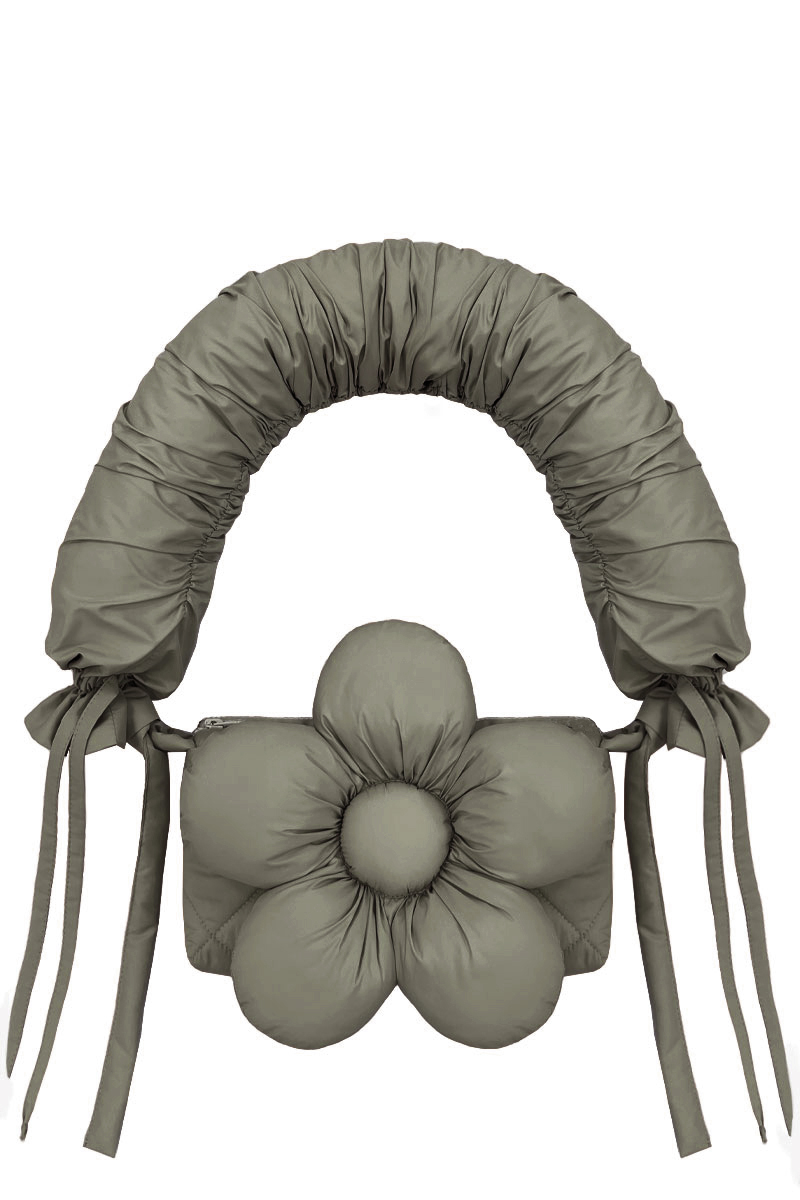 Сумка-багет с ручкой из плащёвой ткани "шалфей"