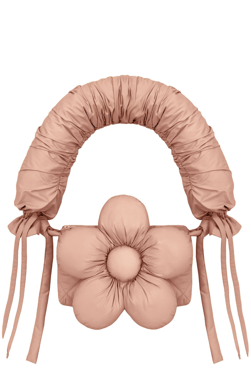 Сумка-багет с ручкой из пудровой плащёвой ткани