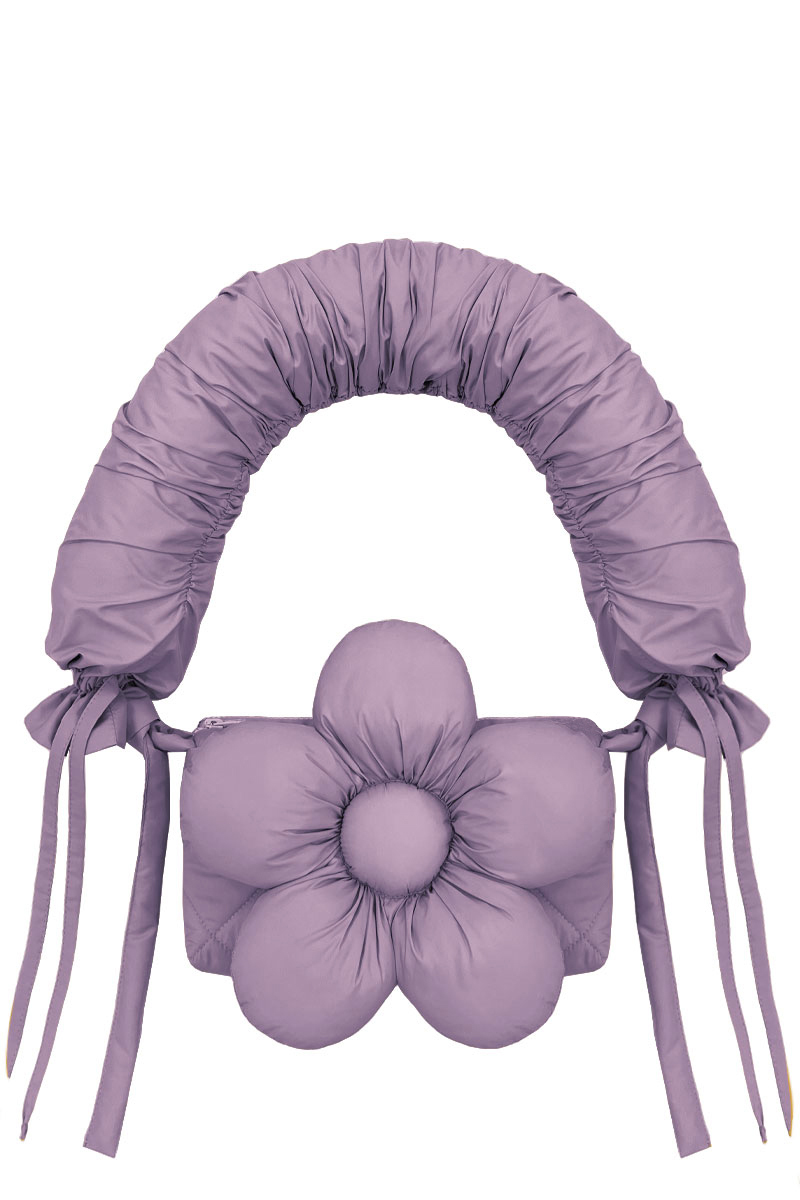 Сумка-багет с ручкой из сиреневой плащёвой ткани