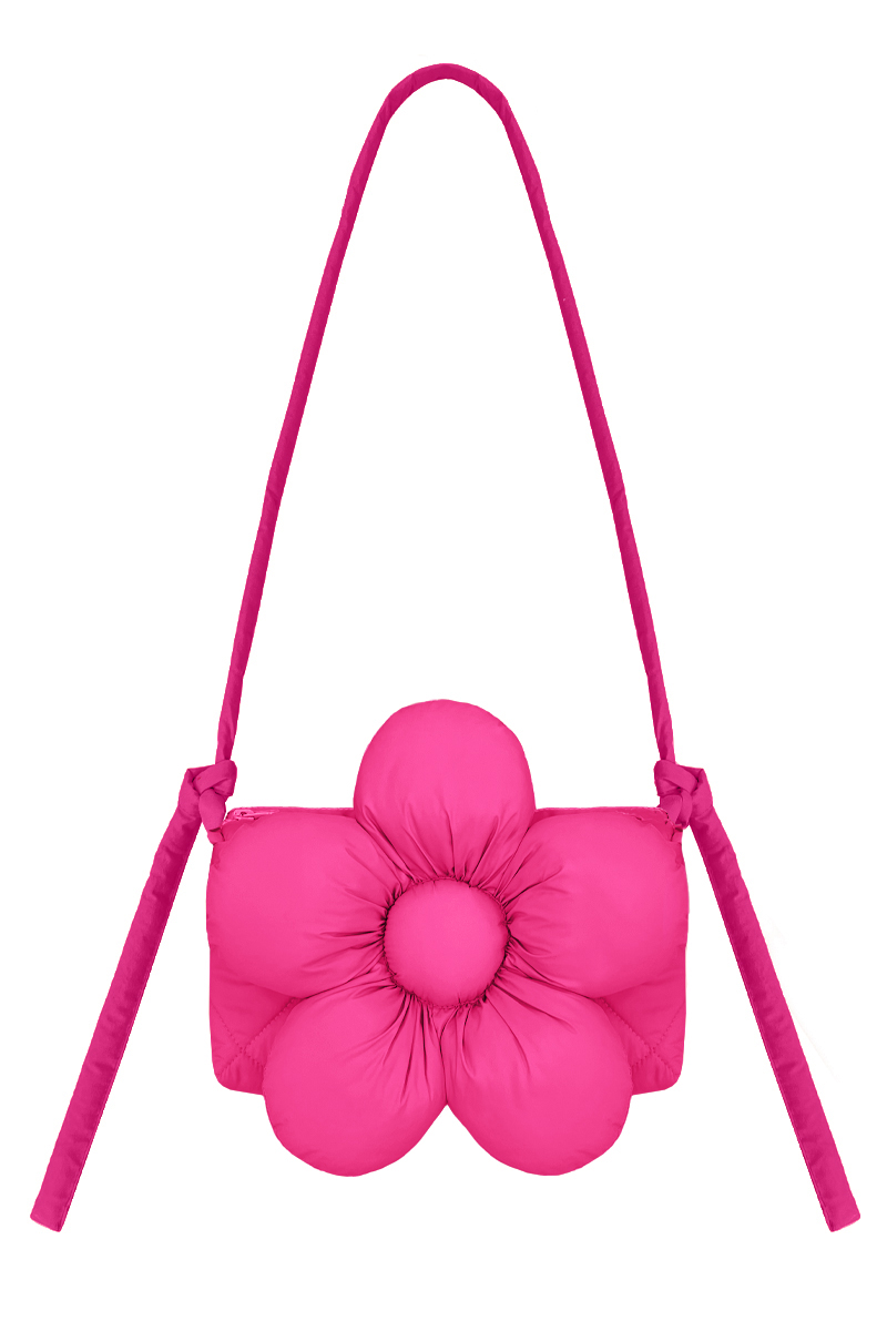 Сумка-багет из плащёвой ткани "розовый неон"