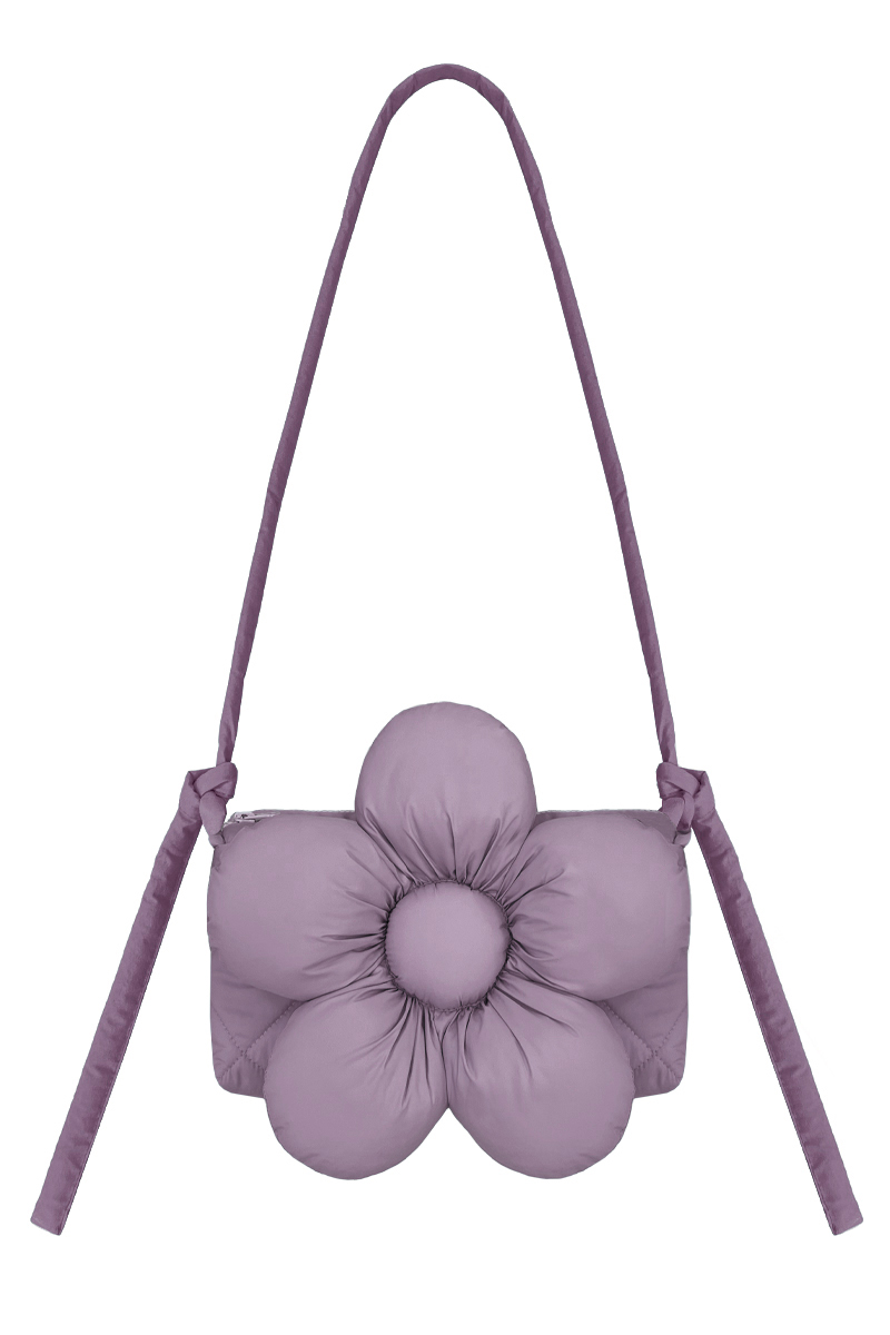 Сумка-багет из сиреневой плащёвой ткани