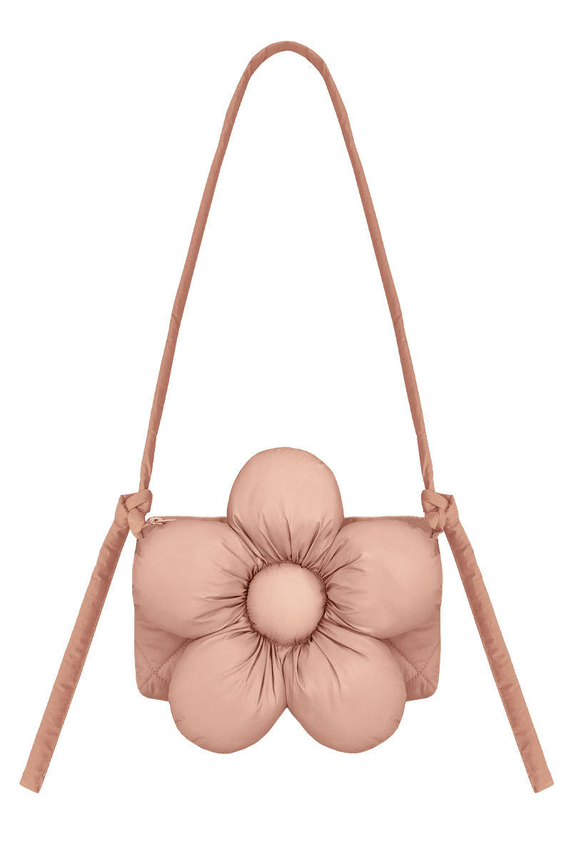 Сумка-багет из пудровой плащёвой ткани