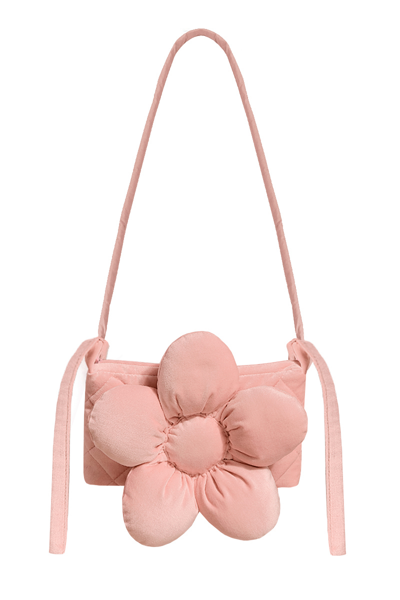 Сумка-багет из велюра "чайная роза"