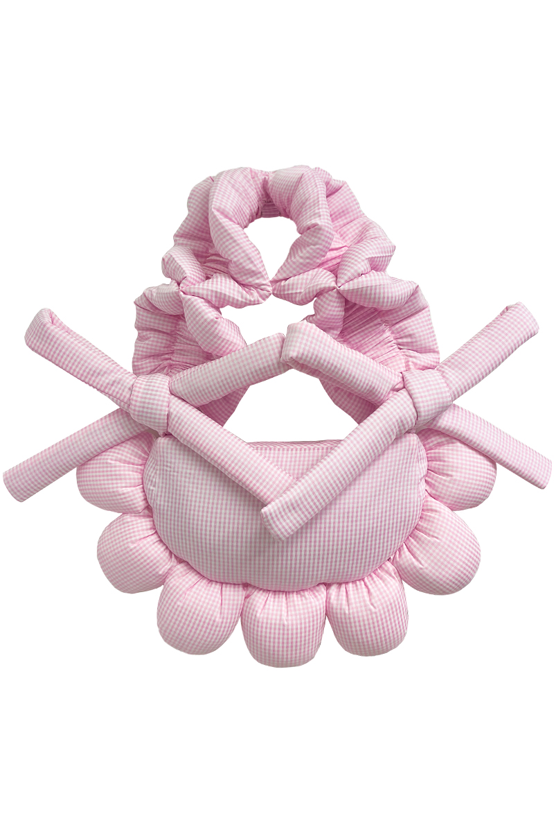 Сумка-цветок "розовая клетка"