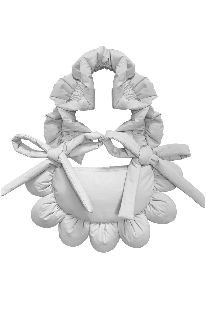 Сумка-цветок из серого хлопка