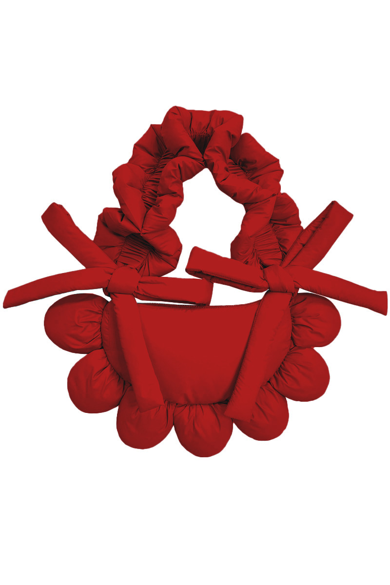 Сумка-цветок из клубничной плащёвой ткани