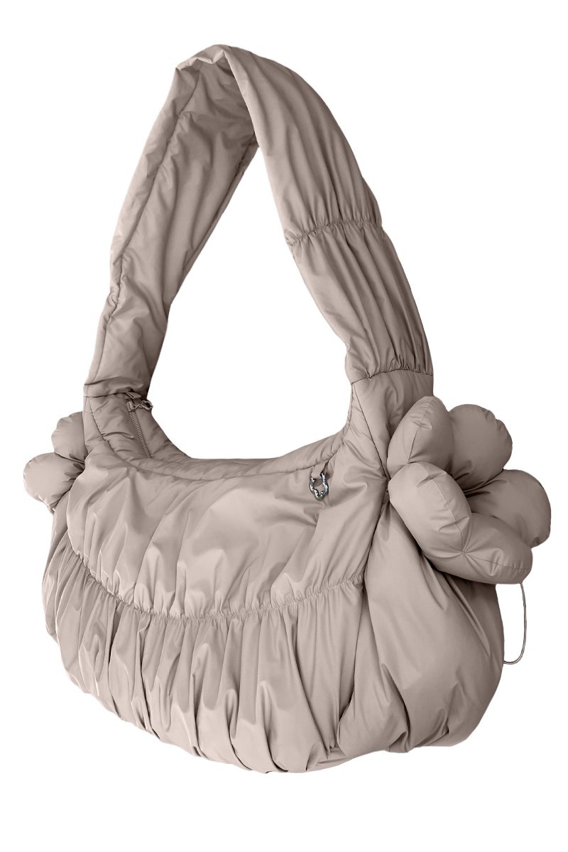 Сумка-хобо с карманом для ноутбука из плащёвой ткани "хумус"