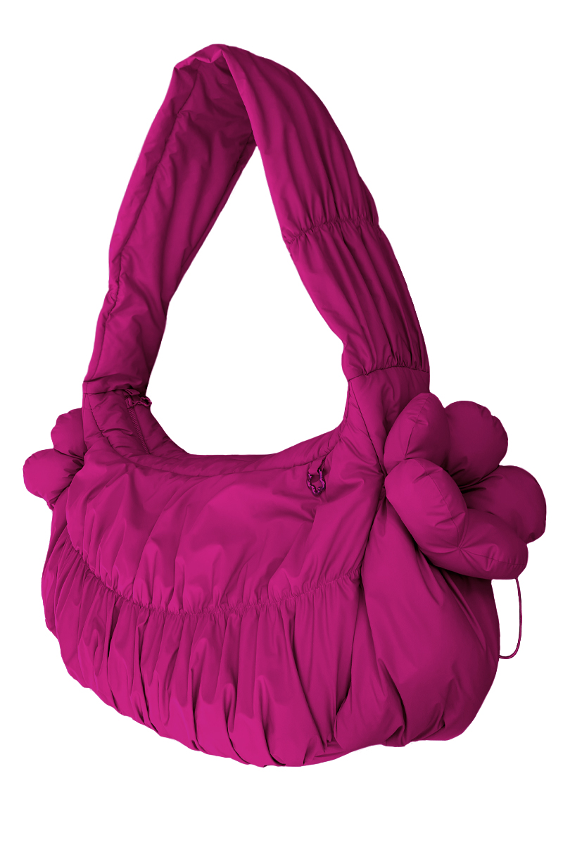 Сумка-хобо с карманом для ноутбука из ягодной плащёвой ткани