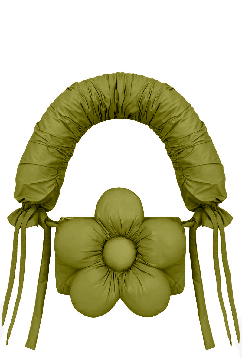 Сумка-багет с ручкой из плащёвой ткани "матча"