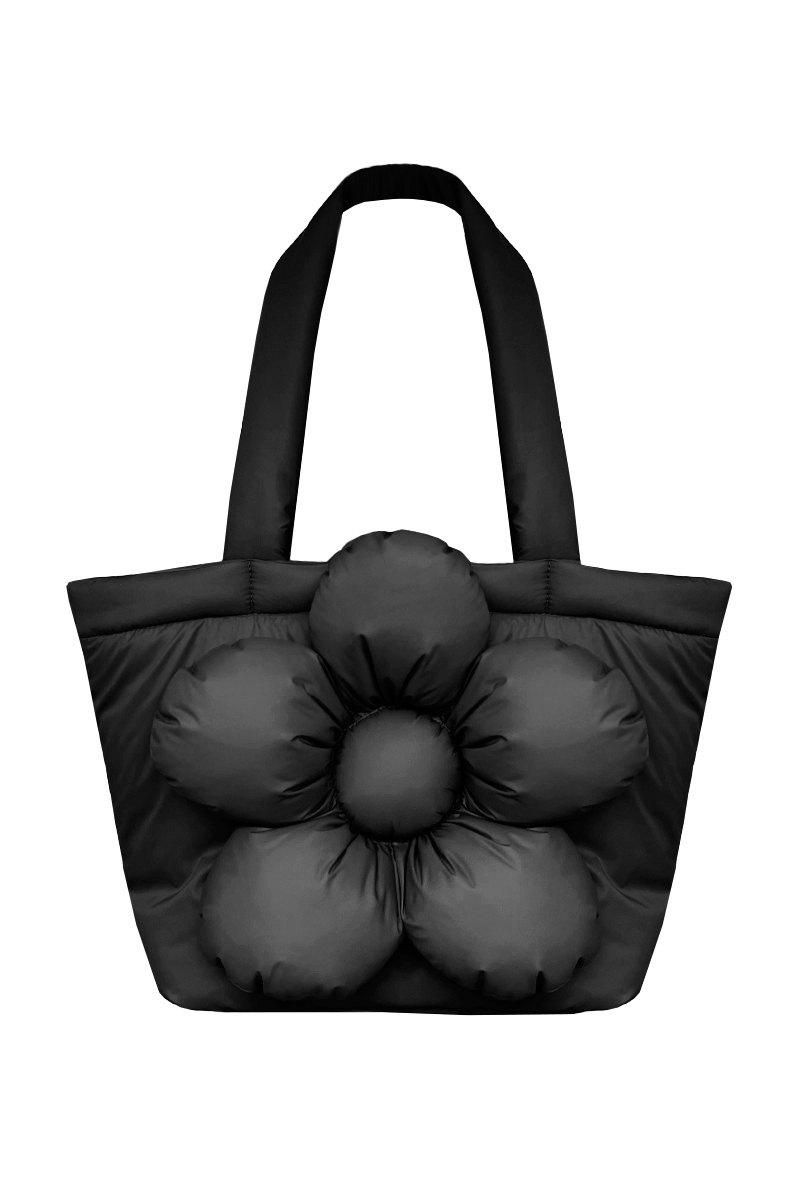 Сумка Гигантик из чёрной плащёвой ткани с удлинёнными ручками