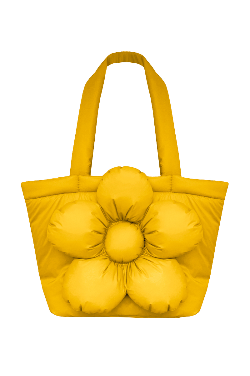 Сумка Гигантик из горчичной плащёвой ткани с удлинёнными ручками
