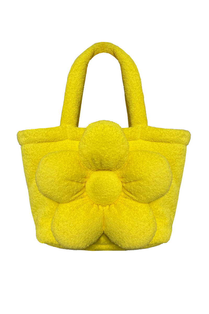 Сумка Гигантик из канареечной махровой ткани с удлинёнными ручками