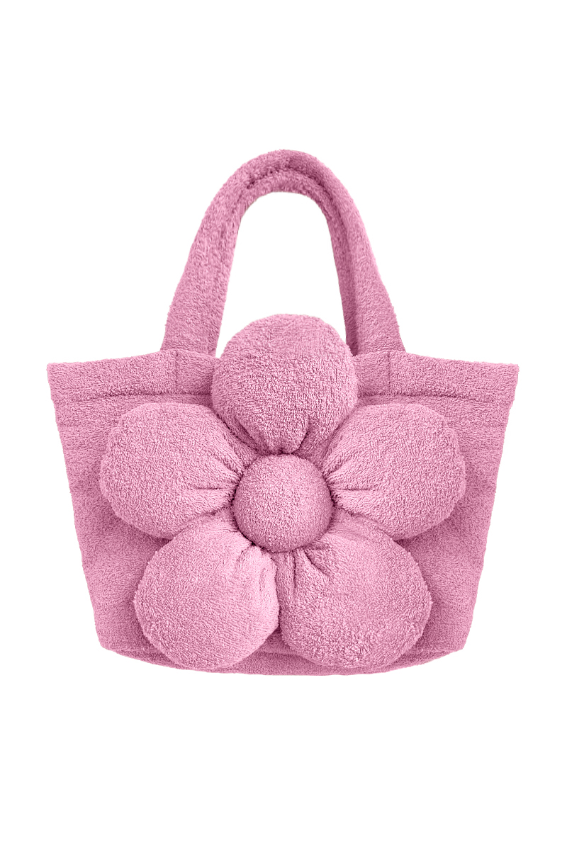 Сумка Гигантик из розовой махровой ткани с удлинёнными ручками