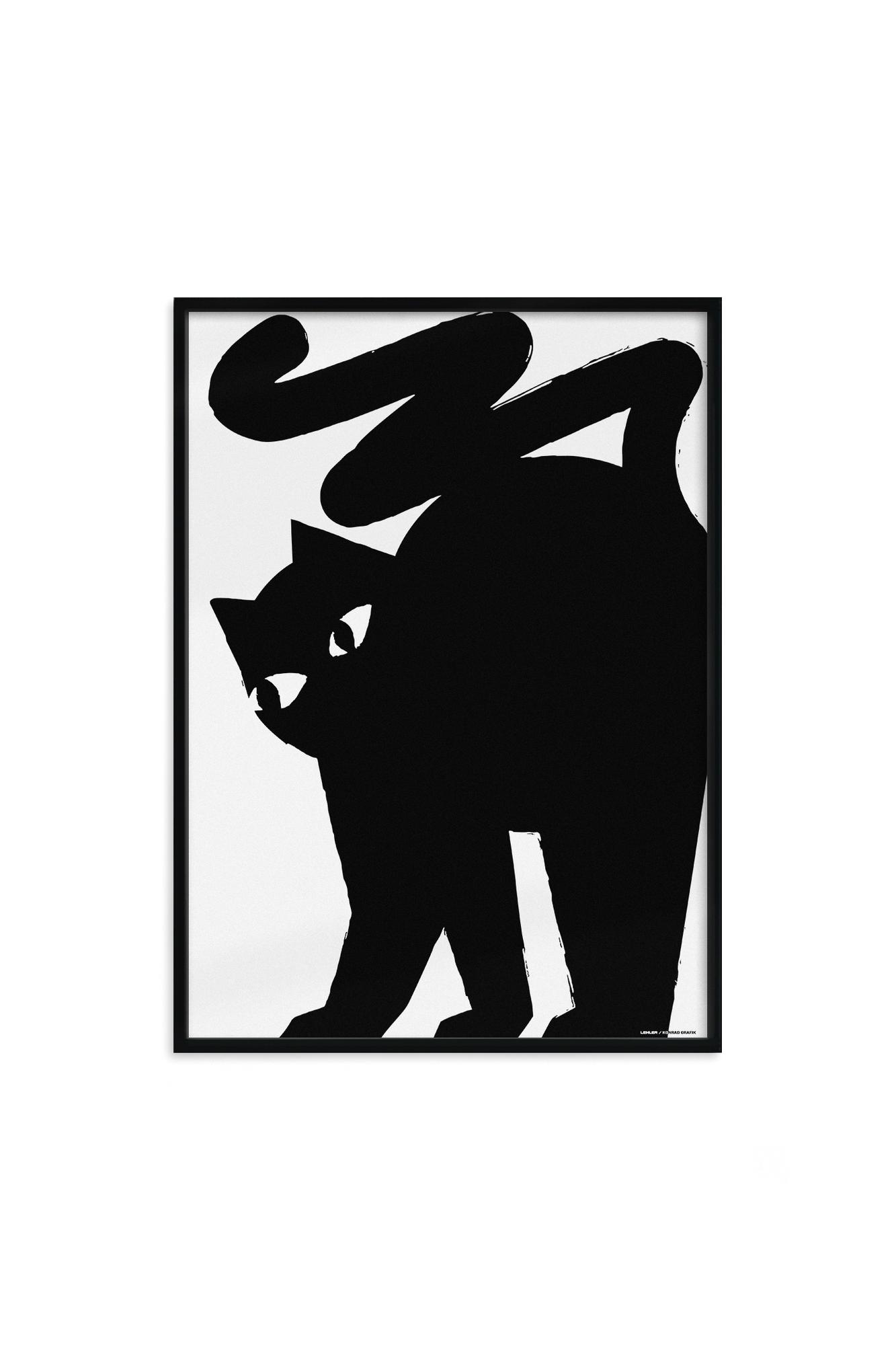 Постер "BLACK CAT" в раме