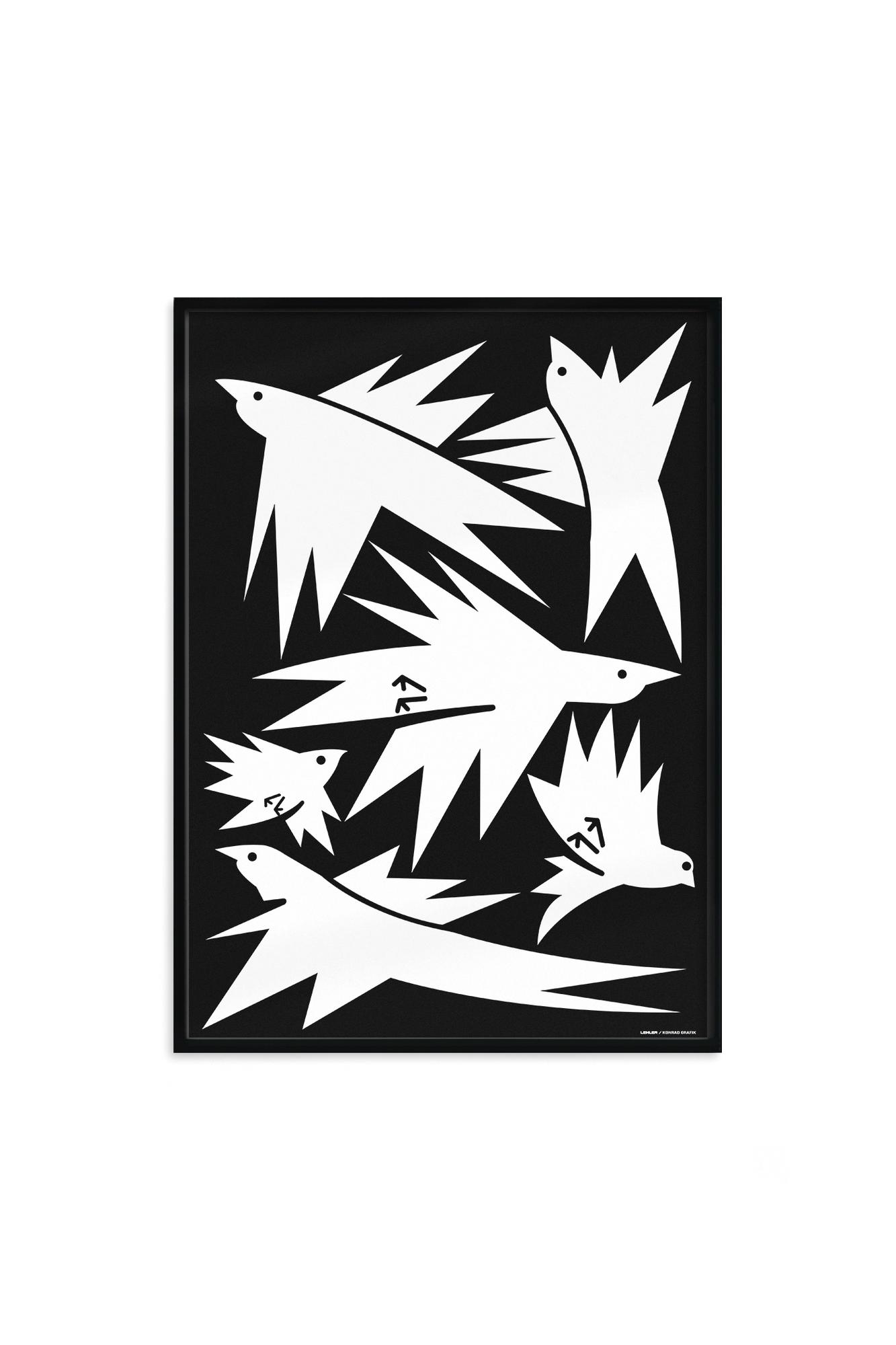 Постер "WHITE BIRDS" в раме