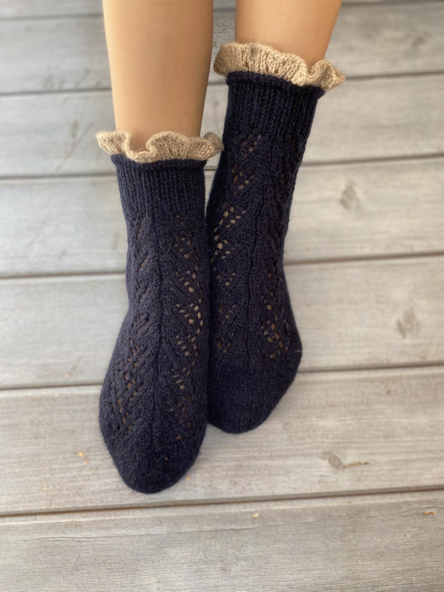 МК по вязанию. Ажурные носки