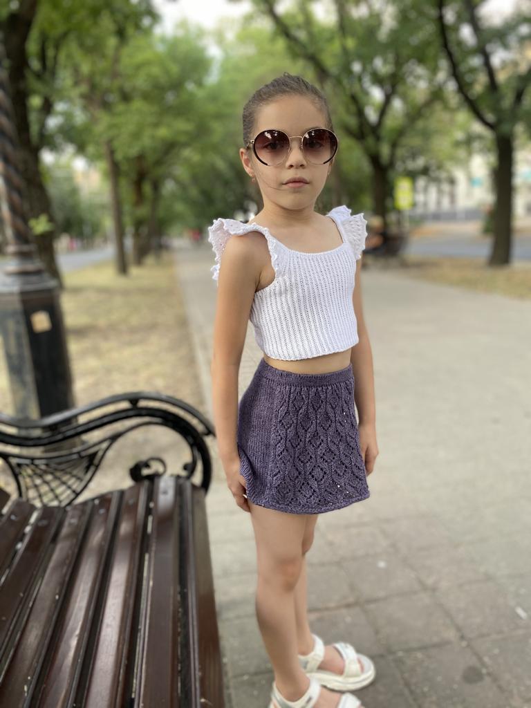 МК по вязанию спицами. Юбка-шорты «Океана»